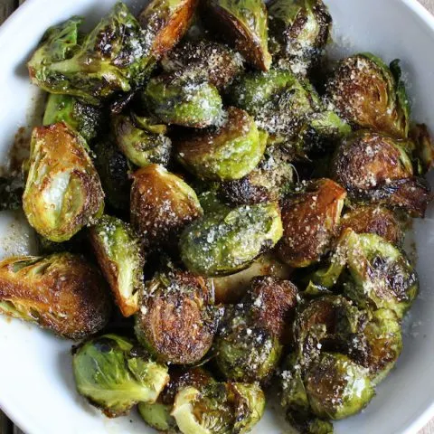 Bowl of balsamic brussel sprouts