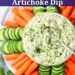 bowl of spinach dip with veggies