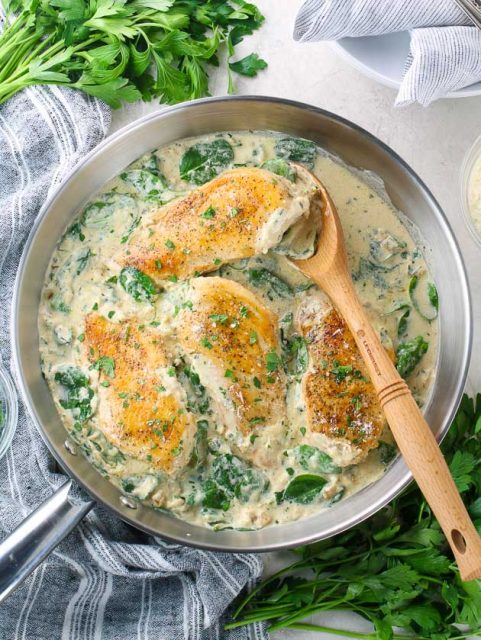 Low Carb Chicken Florentine Skillet (Gluten Free) - Low Carb WOW!