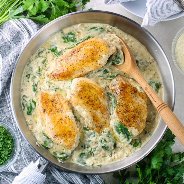 Low Carb Chicken Florentine Skillet (Gluten Free) - Low Carb WOW!