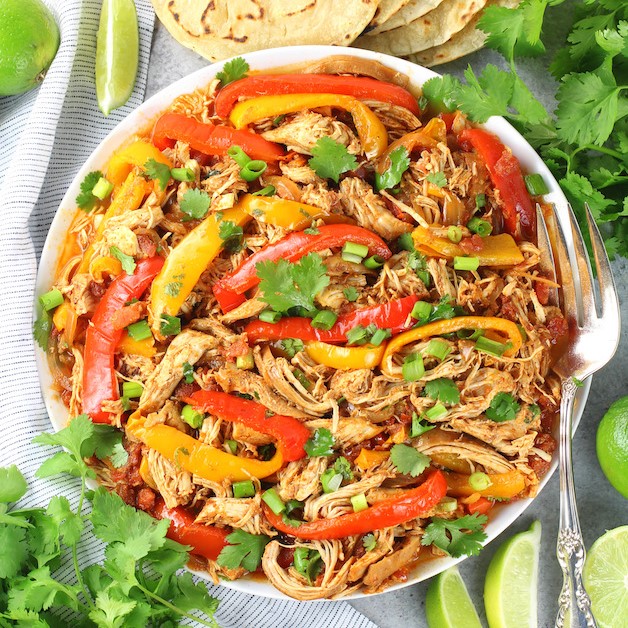 Low Carb Chicken Fajitas (Slow Cooker) - Low Carb WOW!