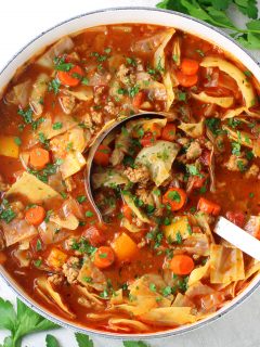 pot of cabbage roll soup