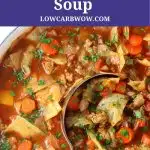 pot of low carb cabbage roll soup